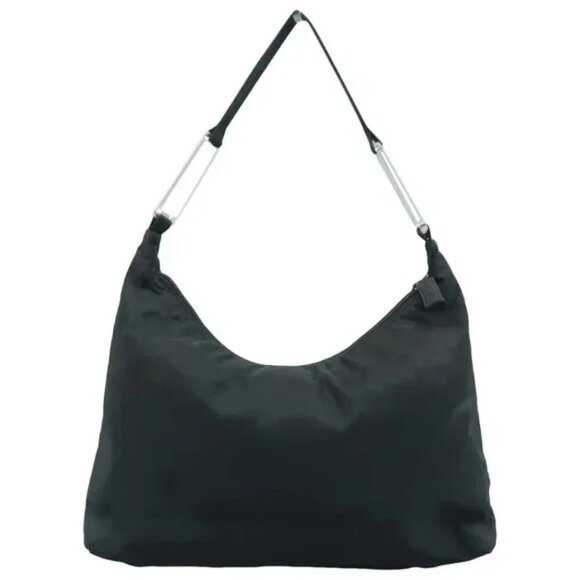 100% Authentic PRADA Black Nylon Shoulder bag 630-082224 - Picture 1 of 12